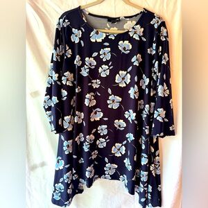 Alfani Navy Blue Floral Tunic